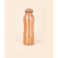 Медная бутылка для воды с логотипом, 950 мл, Иша Лайф; Copper Water Bottle with Logo, 950 ml, Isha Life